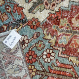 4’4 x 6’10 Classic Vintage Rug Muted Blues, Bone & Reds '5066