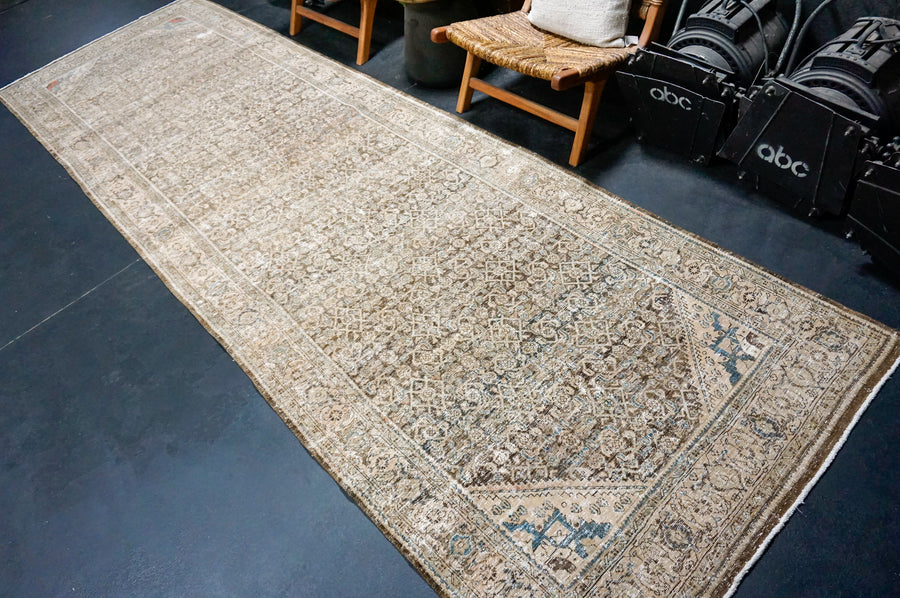 4’4 x 14’3 Classic Vintage Runner Muted Brown, Beige + Blue SB
