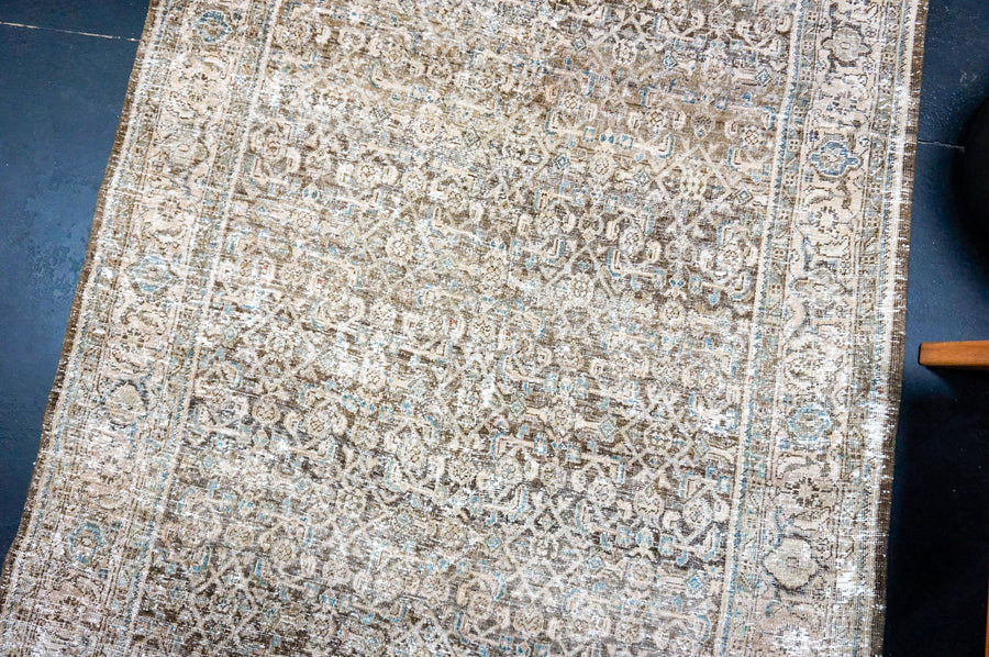4’4 x 14’3 Classic Vintage Runner Muted Brown, Beige + Blue SB