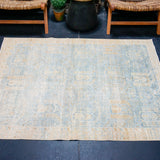 4’4 x 5’8 Classic Vintage Rug Muted Denim Blue & Ecru SB '5036