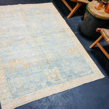 4’4 x 5’8 Classic Vintage Rug Muted Denim Blue & Ecru SB '5036