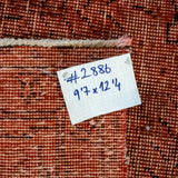 9’7 x 12’4 Vintage Tabriz Rug Red Overdyed 1960's Handmade
