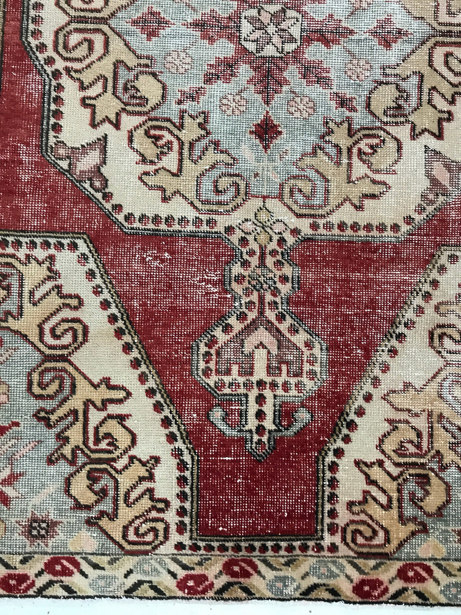 5x7 Turkish Oushak Rug 1960's Shabby Chic