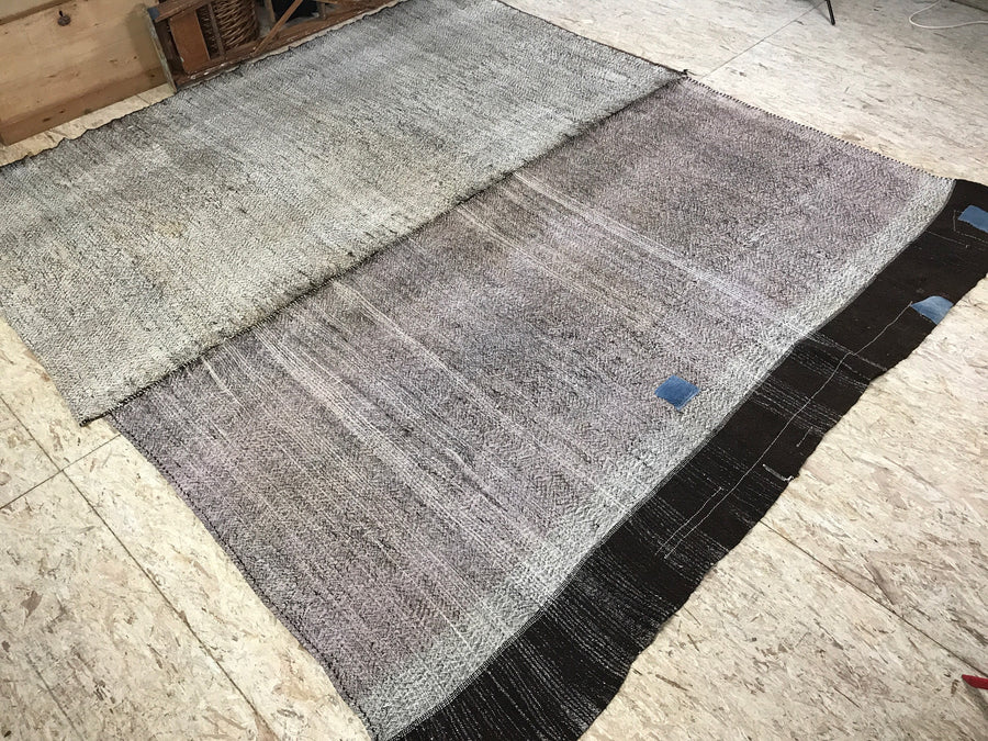 MCM 10 x 10 Oversize Turkish Kilim Rug Hemp Goat Hair Flatweave Rustic