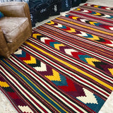 Vintage Turkish Kilim 6 X 11 Flat weave Carpet Colors Gold, Yellow, Brown, Rust, Blue