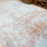 9 x 12 Vintage Overdyed Pink and Powder Blue Persian Carpet
