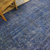 5 x 8 Vintage Oushak Rug  Blue Overdyed