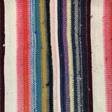 6x8 MCM Kilim White &Rainbow Striped Rug