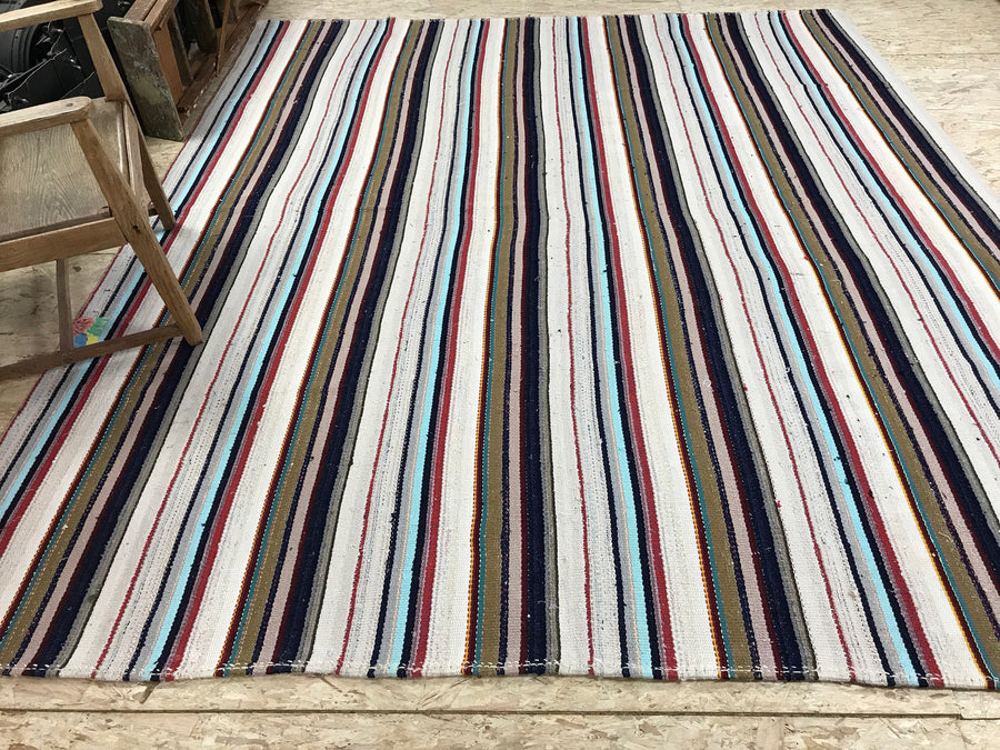MCM Design 7 x 9 Vintage Kilim Flatweave Carpet Filikli Turkish Kilim
