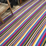 5x9 MCM Striped Vintage Kilim Flatweave Multi-Colored
