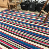 7x8 MCM Kilim Red & Blue Striped Carpet