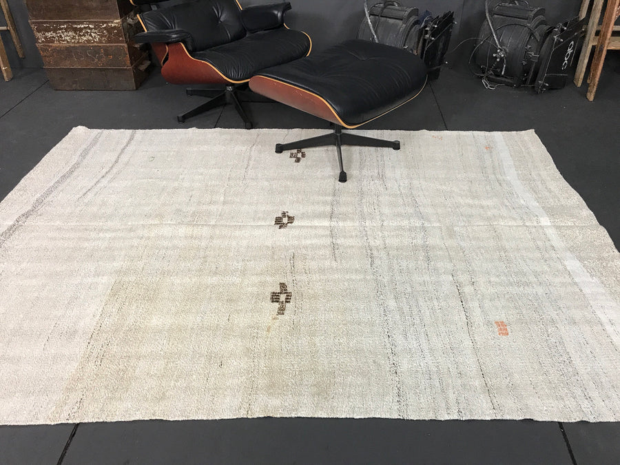 6x8 Scandinavian Style MCM Off White Pure Organic Hemp