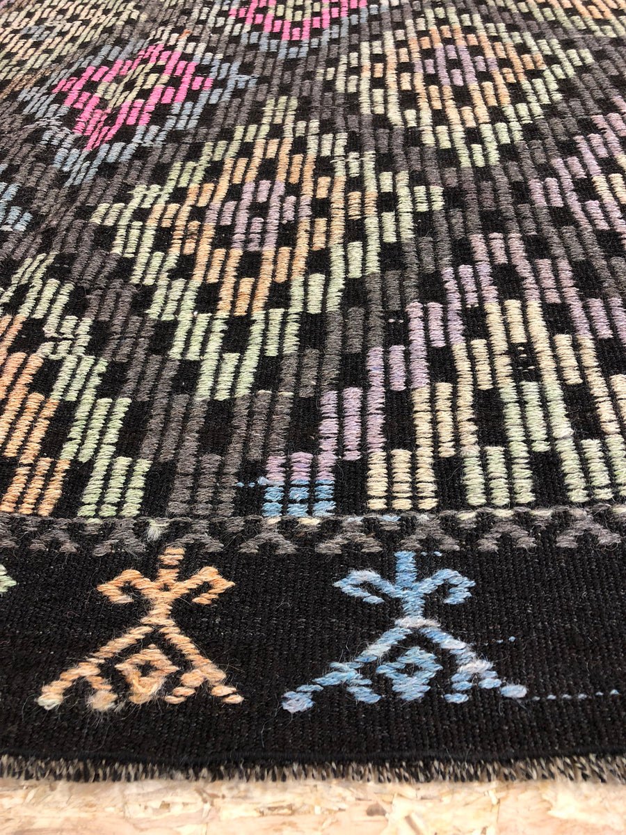 6 x 8 Jijim Carpet Large Vintage Turkish Bohemian Kilim Rug Muted Rich Colors