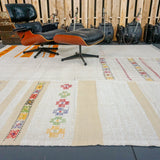9 x 10 MCM Organic Hemp Rug Vintage Turkish Ecru '1918