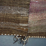 7' x 13' MCM Scandinavian Style Purple + Brown Tweed Vintage Turkish Kilim