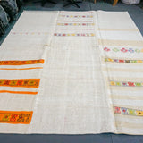 9 x 10 MCM Organic Hemp Rug Vintage Turkish Ecru '1918