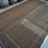 7' x 11' MCM Scandinavian Style  Brown Tweed Vintage Turkish Kilim