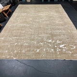 9’ x 13’3 Vintage Rug Camel Beige, Gray, Sage & Denim '4954
