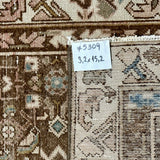 3’2 x 15’2 Classic Vintage Runner Muted Brown, Beige & Denim '5309