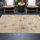 3’7 x 6’8 Classic Antique Rug Muted Taupe, Camel & Blue