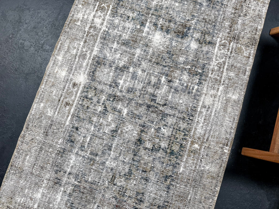 3'3 x 11’2 Classic Antique Runner Muted Denim Blue & Taupe