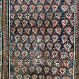 3’5  x 20’5 Classic Antique Runner Muted Blue-Black, Gray & Copper