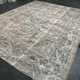 10’8 x 13’7 Classic Antique Rug Muted Black, Gray + Red '4288