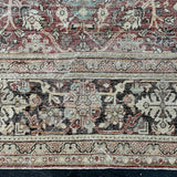 9’6 x 13’1 Classic Antique Rug Muted Warm Red, Black & Beige '5326