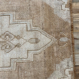 1’4 x 3’4 Antique Taspinar Rug Muted Camel Brown & Greige Monochromatic