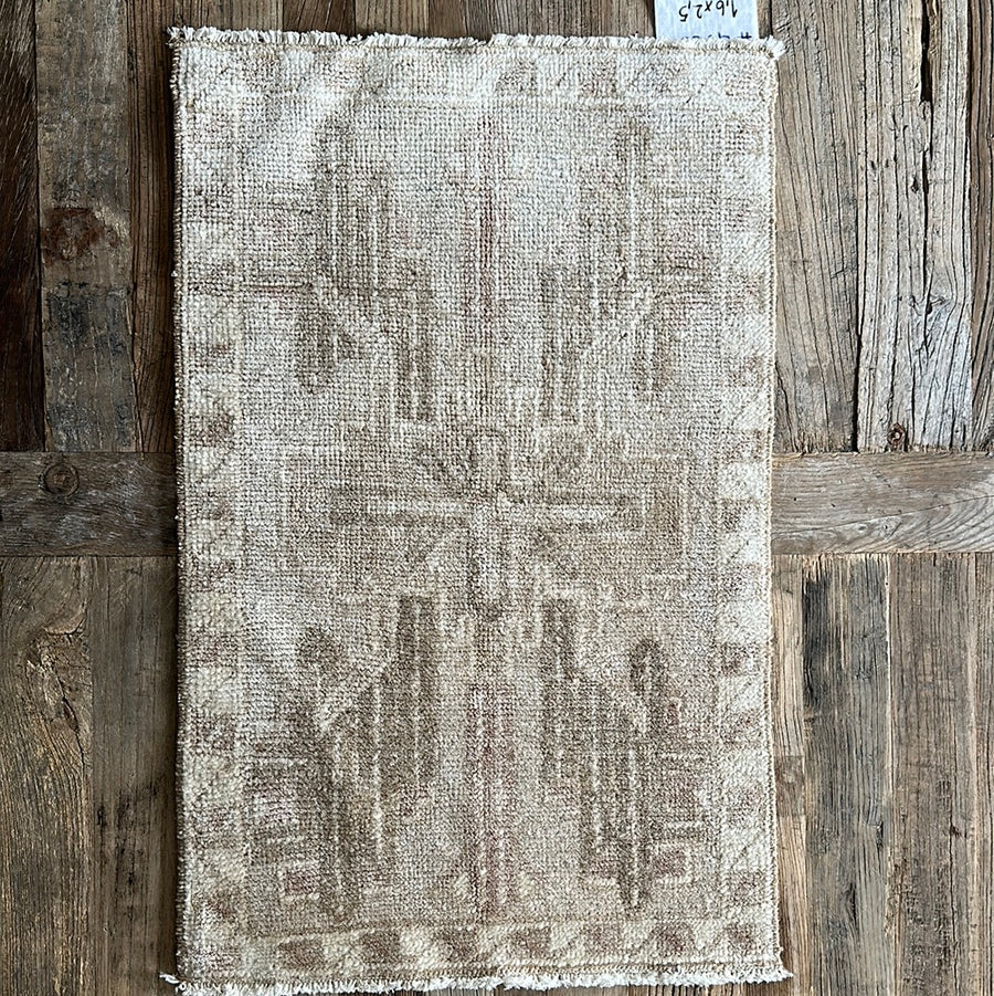 1’6 x 2’5 Antique Turkish Taspinar Rug Muted  Gray, Taupe & Mocha