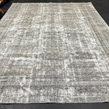 9’3 x 13’4 Classic Antique Sultanabad Rug Muted Gray, Sage Green & Brown '5318