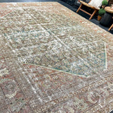 10’4 x 13’6 Classic Antique Rug Muted Dark Denim, Rust & Brown '5329