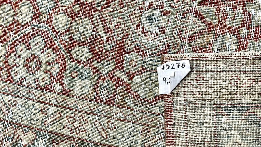 9’2 x 12’4  Classic Antique Rug Muted Gray, Red + Slate Blue