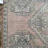 1’8 x 3’ Vintage Turkish Oushak Mat Muted Pastels* '4764