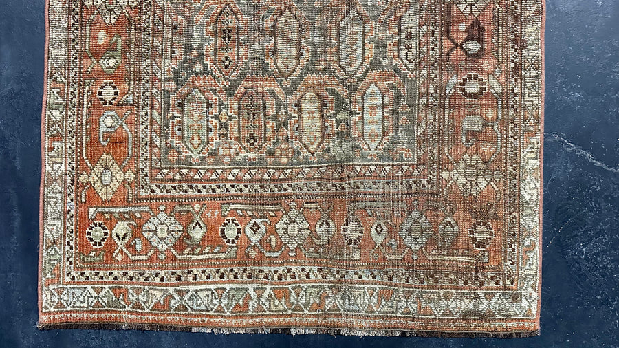 3’2 x 15’9 Classic Antique Runner Muted Copper, Taupe, Green & Blue SB