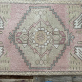 1’7 x 2’11 Vintage Turkish Oushak Rug Muted Camel, Brown & Rose '5170
