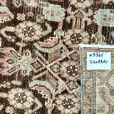 3’6 x 13’9 Classic Antique Runner Muted Brown, Beige and Blush Pink