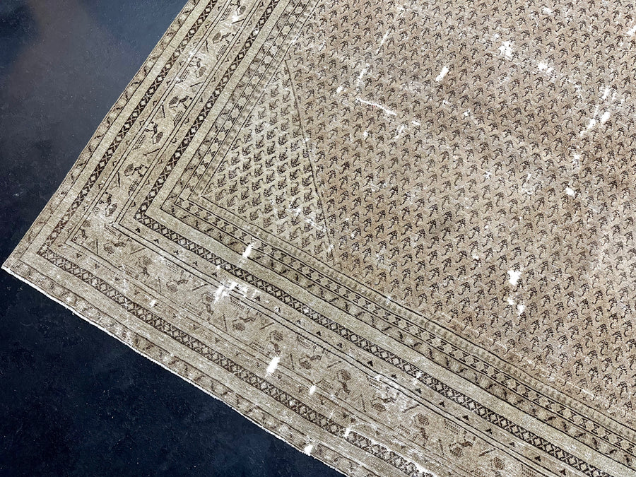 8’1 x 11’8 Classic Vintage Rug Muted Camel Beige, Bronze & Sage