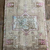 2’ x 3’ Antique Kars Rug Muted Beige, Blue, Brown & Pink*
