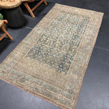 3’10 x 7 Classic Antique Rug Muted Denim Blue & Bronze + Sea Green SB '5045