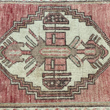1’5 x 3’5 Vintage Oushak Runner Muted Brick, Vanilla & Brown