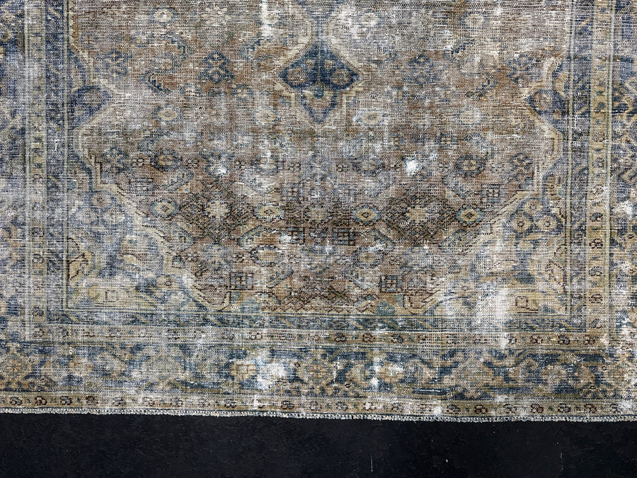 4’5 x 6’8 Classic Antique Rug Muted Indigo Blue, Camel & Gray SB