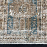 3’5 x 10’ Classic Vintage Runner Muted Turquoise Blue & Beige '5236