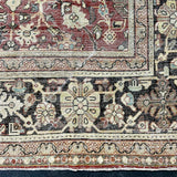 9’6 x 13’1 Classic Antique Rug Muted Warm Red, Black & Beige '5326