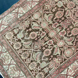 3’6 x 13’9 Classic Antique Runner Muted Brown, Beige and Blush Pink