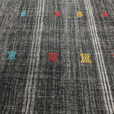 6 x 9 MCM Turkish Kilim Black & White Tweed Carpet