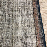 6’4 x 10 MCM Kilim White, Black, Blue and Pumpkin Tweed '781