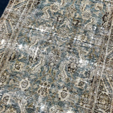 3’ x 9’6 Classic Antique Runner Muted Turquoise Blue & Greige SB