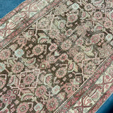 3’6 x 13’9 Classic Antique Runner Muted Brown, Beige and Blush Pink