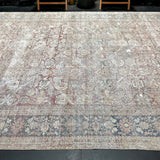 9’4 x 12’6 Classic Antique Rug Muted Gray, Red & Blue '5268